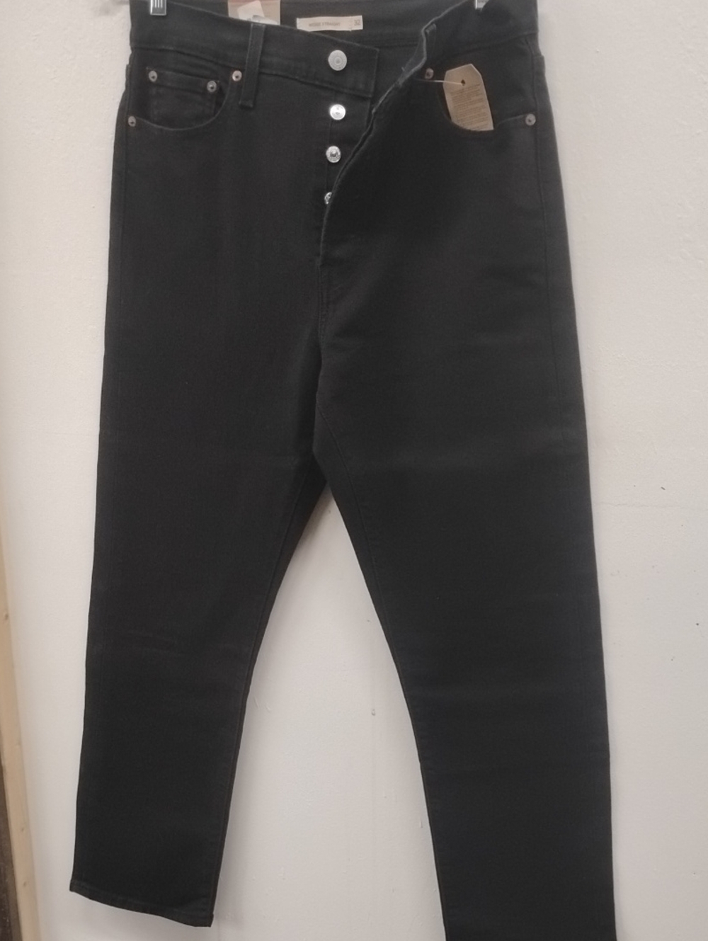 Men's Black Jeans - Classic Button-Fly Design